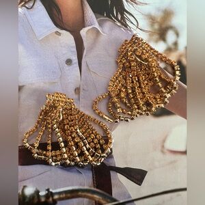 Vintage KJL Kenneth Jane Lane Gold Crystal Women's Earrings